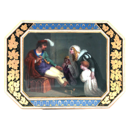 Gold Box with Porcelain Painting Lueur Jewelry