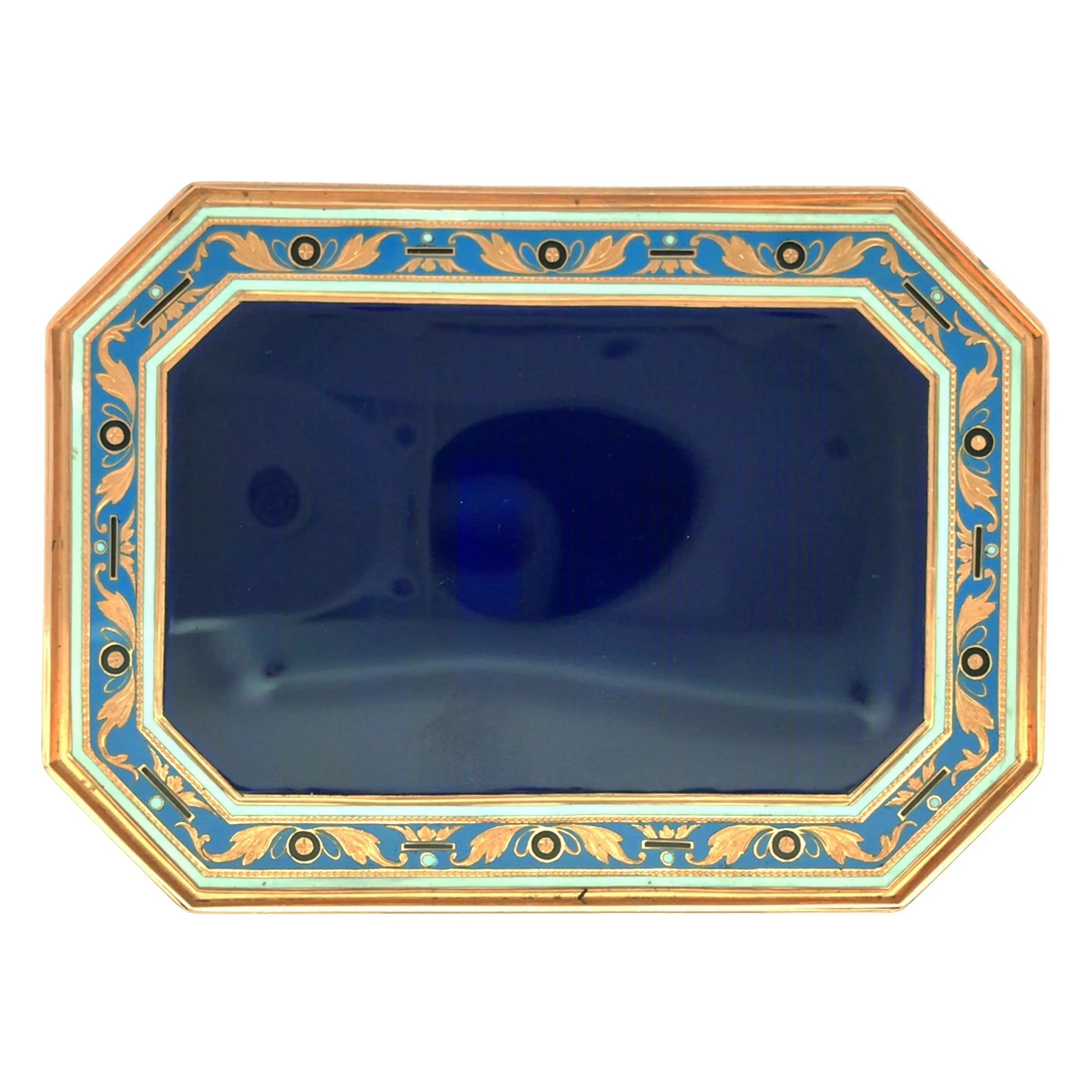 Gold Box with Porcelain Painting Lueur Jewelry