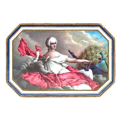 Gold Box with Porcelain Painting Lueur Jewelry