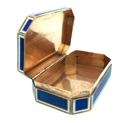 Gold Box with Porcelain Painting Lueur Jewelry