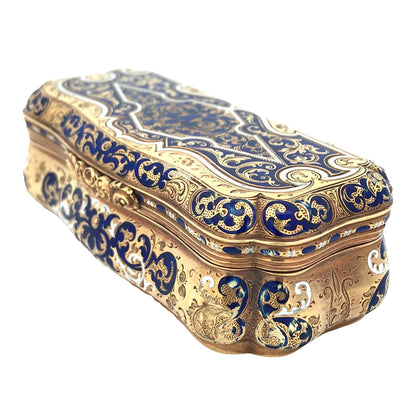 Gold Enamel Box Lueur Jewelry