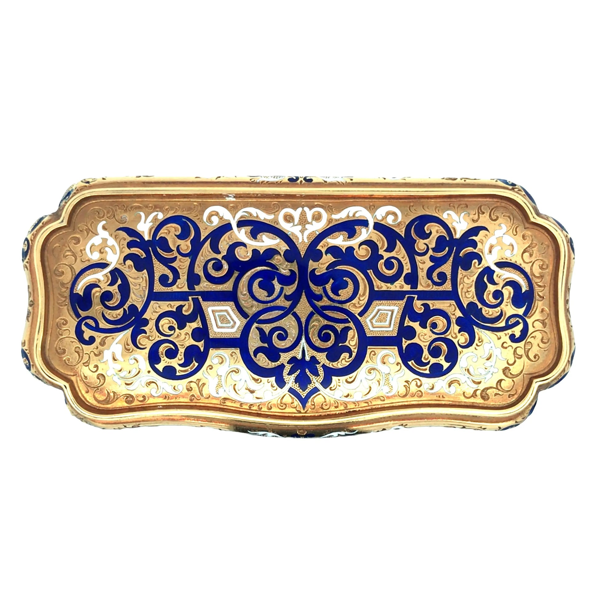 Gold Enamel Box Lueur Jewelry