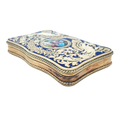 Gold Box with Porcelain Painting Lueur Jewelry