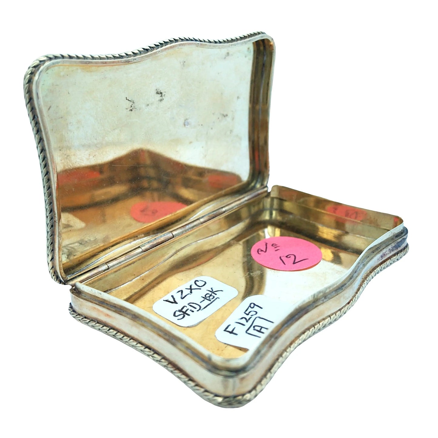Gold Box with Porcelain Painting Lueur Jewelry