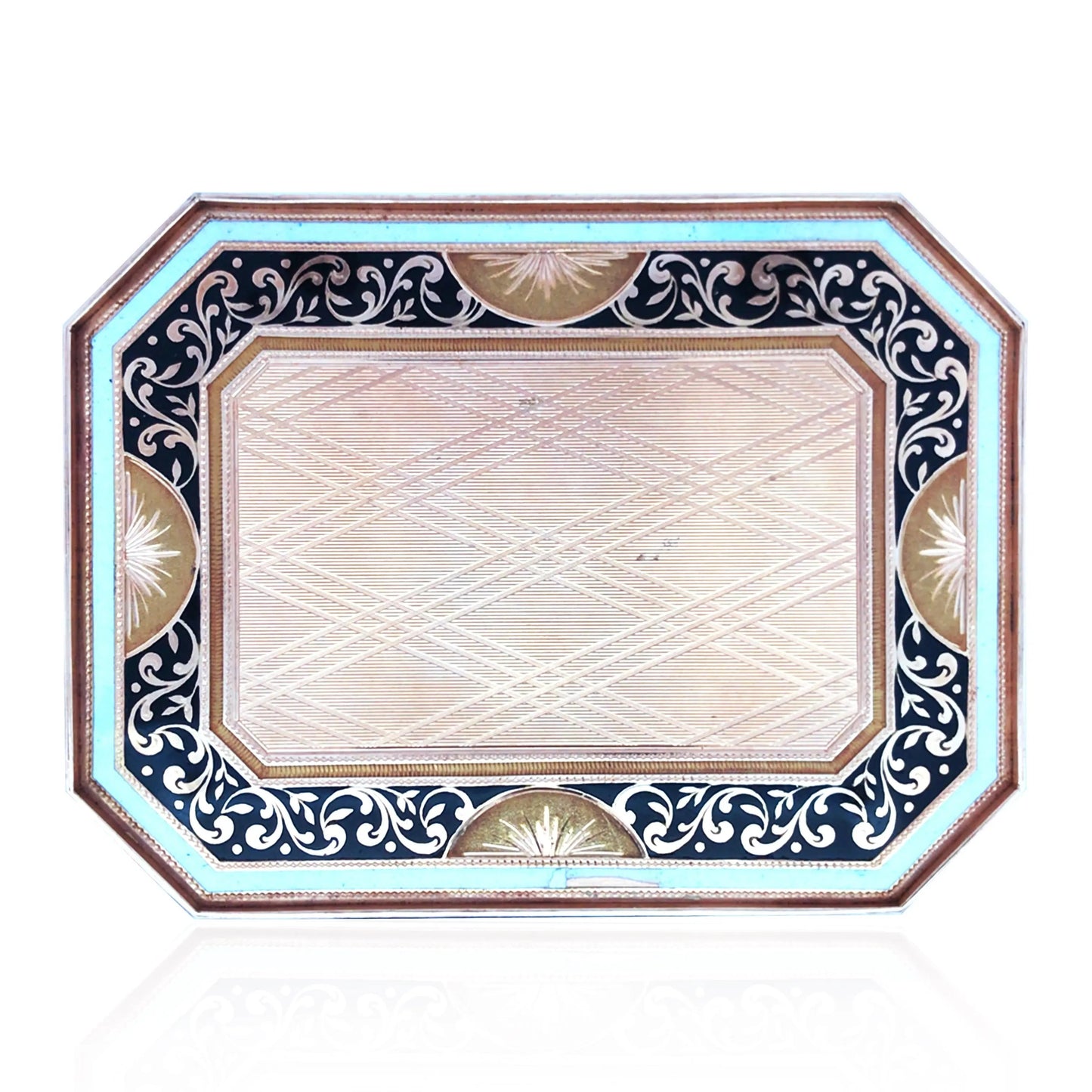 Gold Box with Porcelain Painting Lueur Jewelry