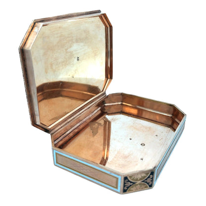 Gold Box with Porcelain Painting Lueur Jewelry