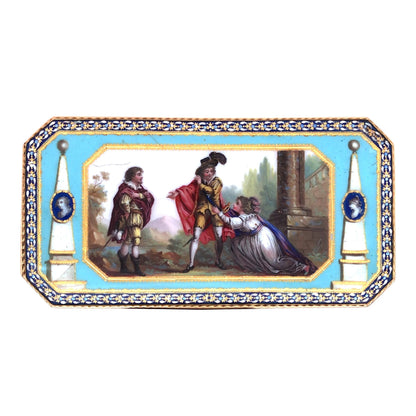 Gold Box with Porcelain Painting Lueur Jewelry