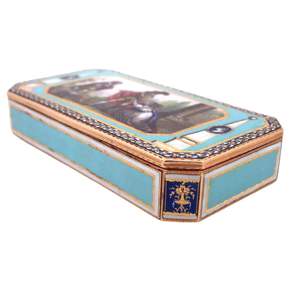 Gold Box with Porcelain Painting Lueur Jewelry