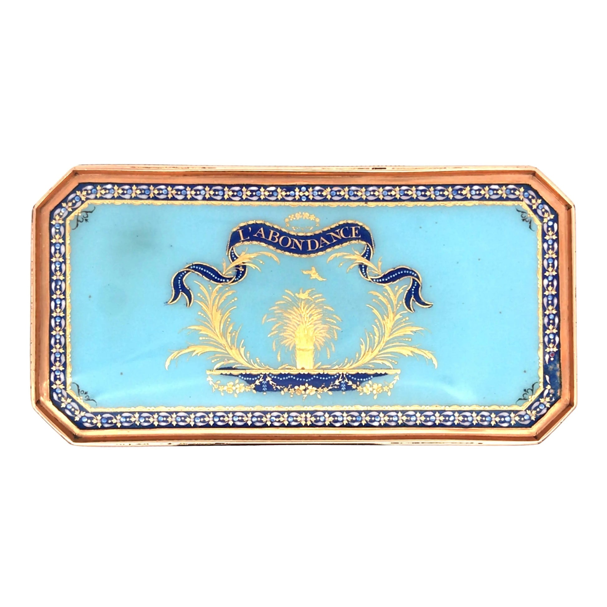 Gold Box with Porcelain Painting Lueur Jewelry