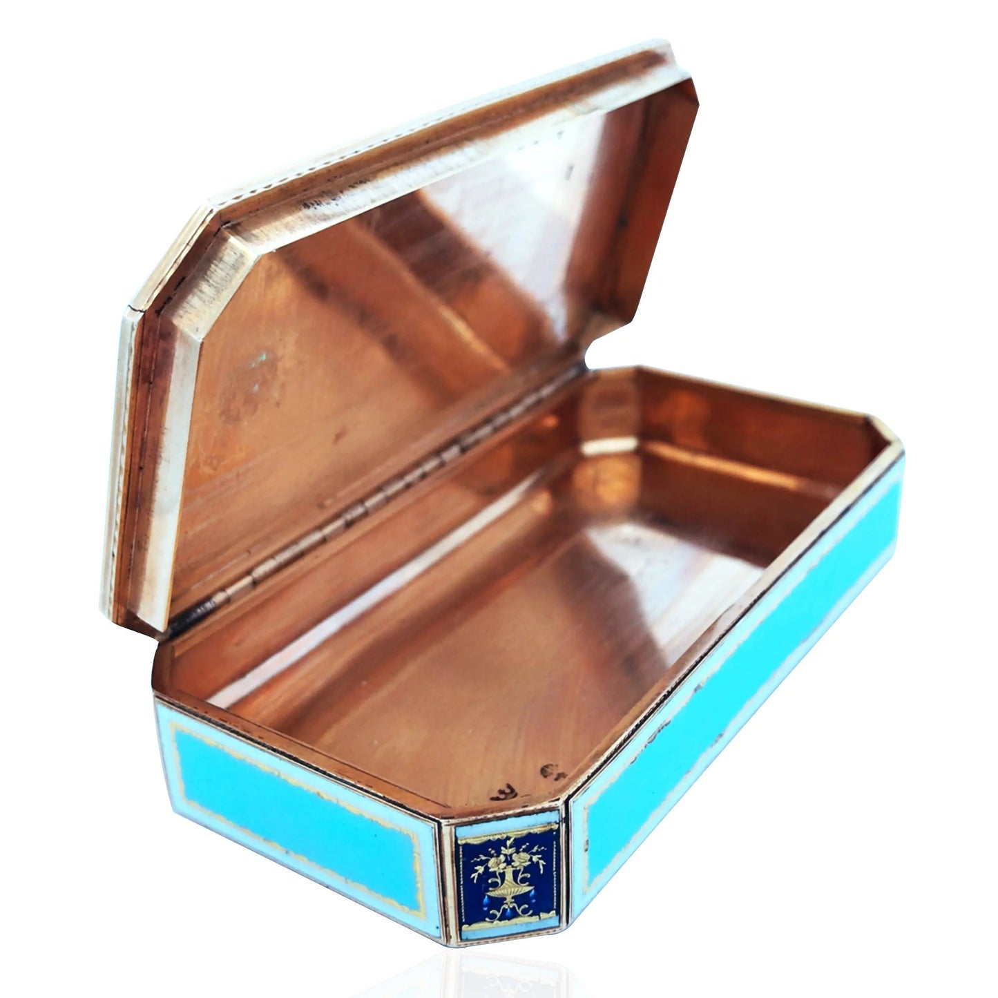 Gold Box with Porcelain Painting Lueur Jewelry