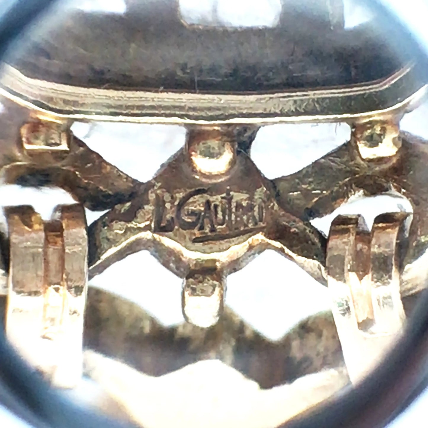 18K Gold Enamel Sapphire Diamond, GIA Lueur Jewelry