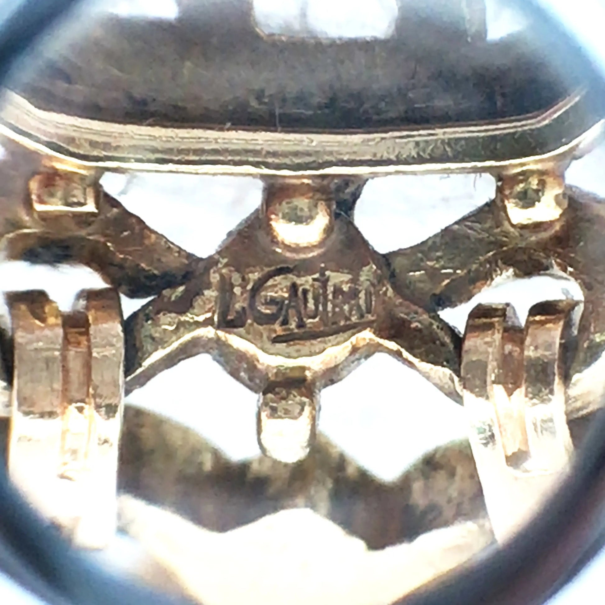 18K Gold Enamel Sapphire Diamond, GIA Lueur Jewelry