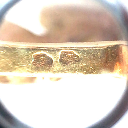 18K Gold Enamel Sapphire Diamond, GIA Lueur Jewelry