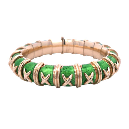 Tiffany Schlumberger, 18K Gold Enamel Bangle Tiffany