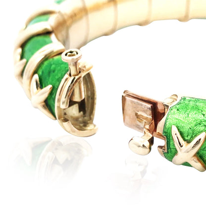 Tiffany Schlumberger, 18K Gold Enamel Bangle Tiffany