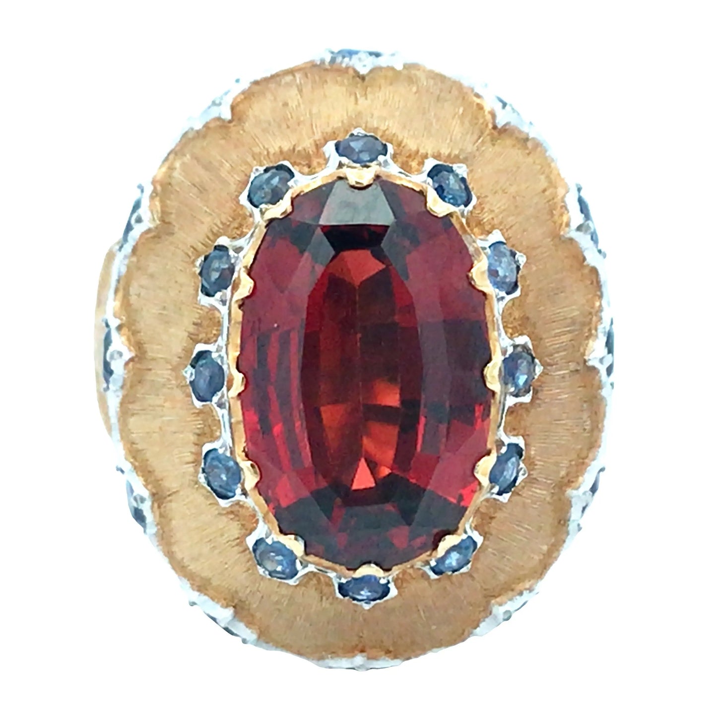 Buccellati, 18K Gold Garnet Sapphire Dome Ring Buccellati