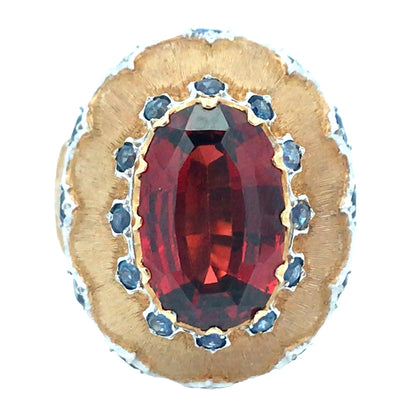 Buccellati, 18K Gold Garnet Sapphire Dome Ring Buccellati