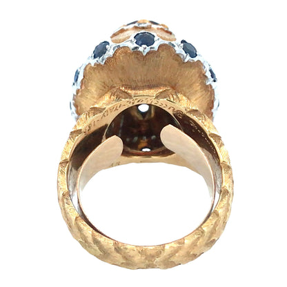 Buccellati, 18K Gold Garnet Sapphire Dome Ring Buccellati