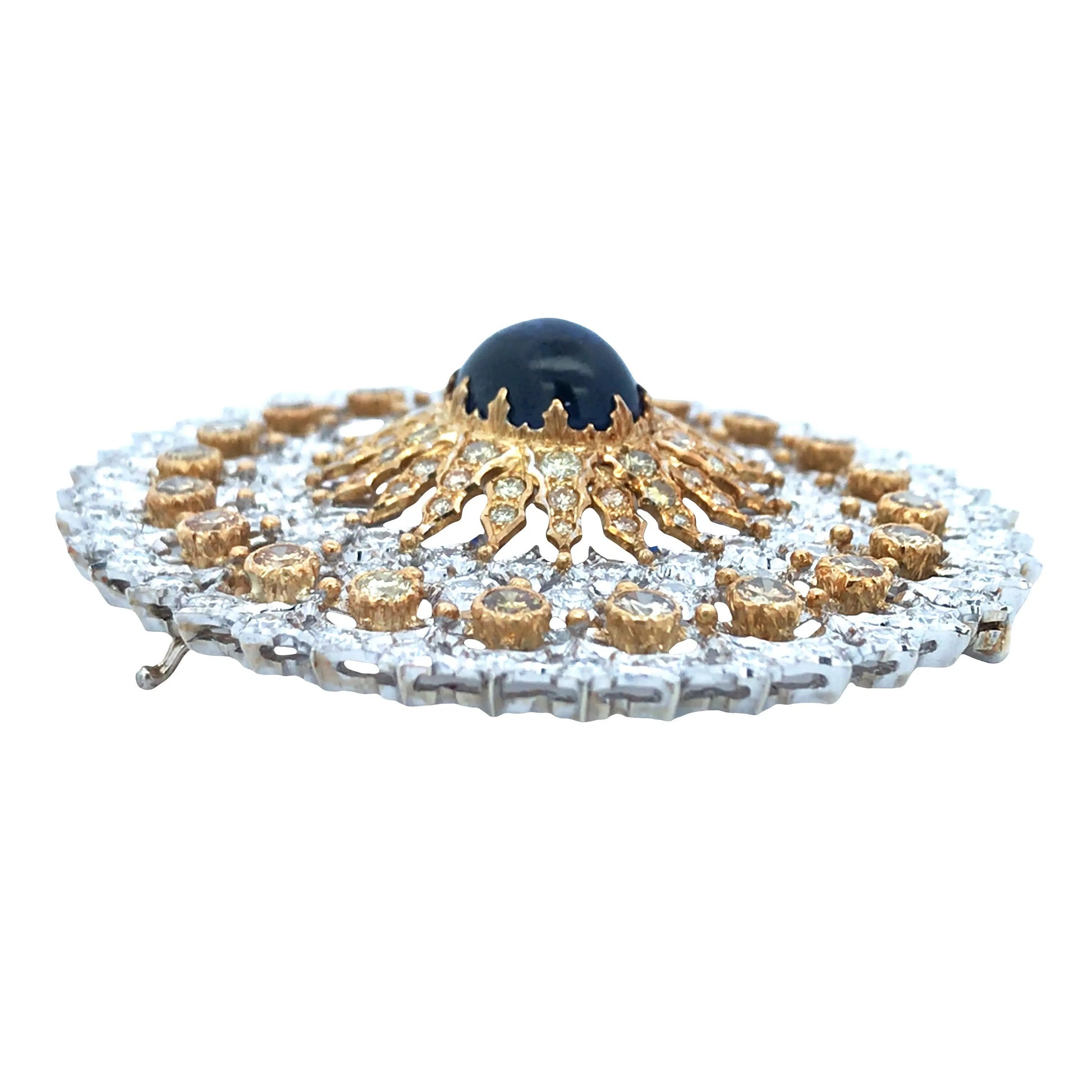 Buccellati, 18K Gold Saphire Color Diamond and Diamond Brooch Buccellati