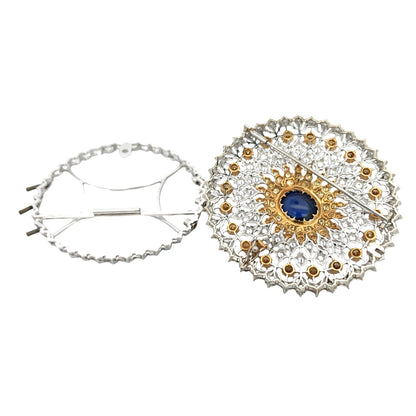 Buccellati, 18K Gold Saphire Color Diamond and Diamond Brooch Buccellati