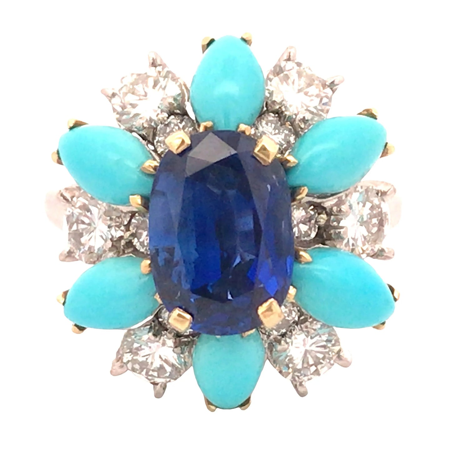 Bvlgari, Sapphire Turquoise Diamond Ring, SSEF Bvlgari