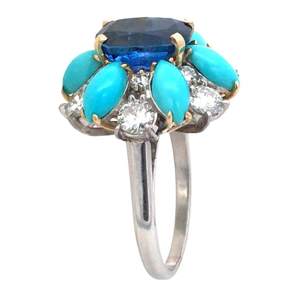 Bvlgari, Sapphire Turquoise Diamond Ring, SSEF Bvlgari
