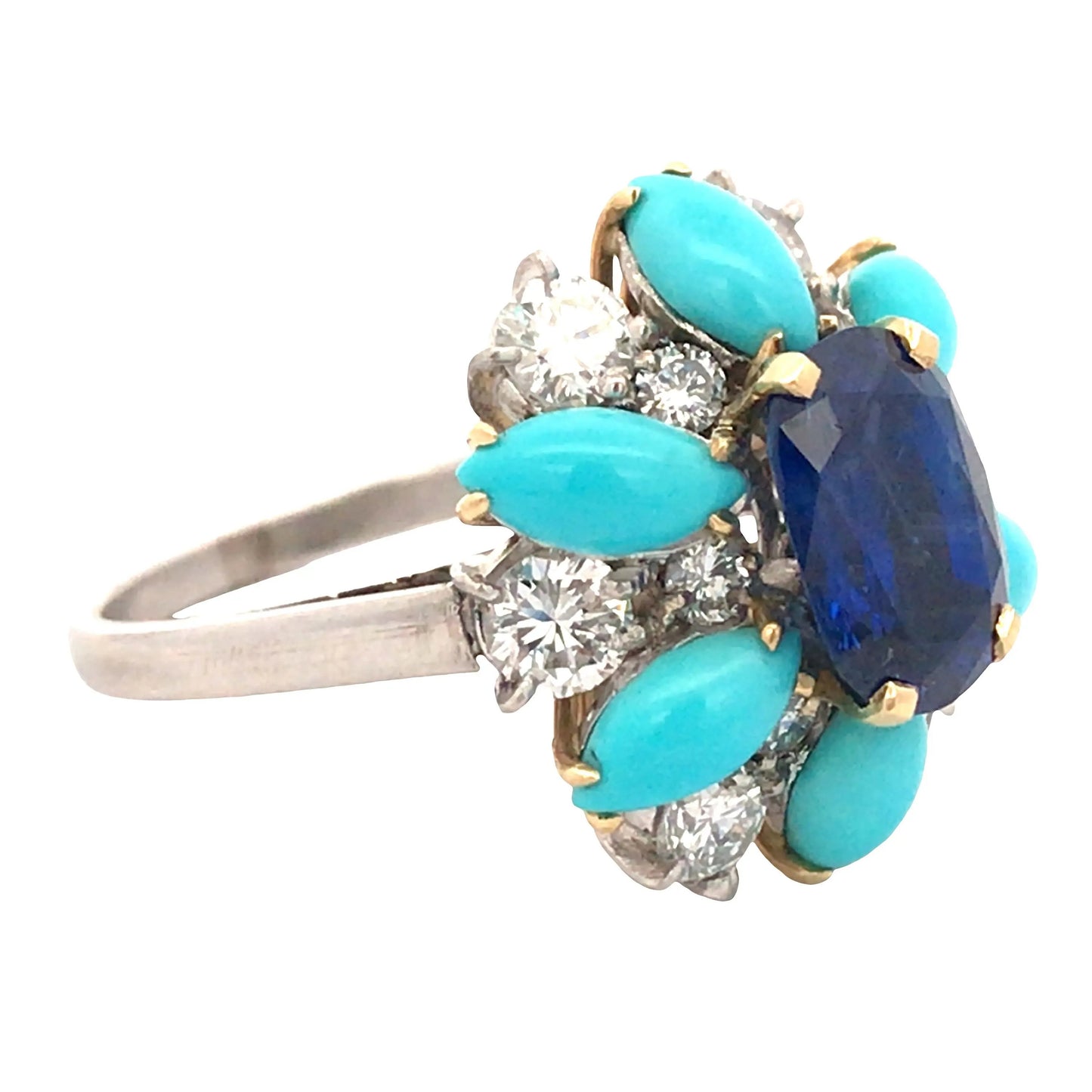 Bvlgari, Sapphire Turquoise Diamond Ring, SSEF Bvlgari
