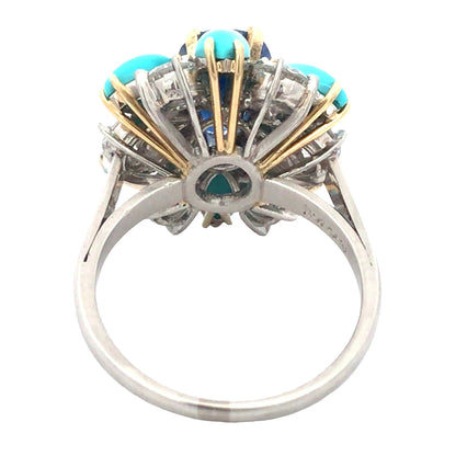 Bvlgari, Sapphire Turquoise Diamond Ring, SSEF Bvlgari