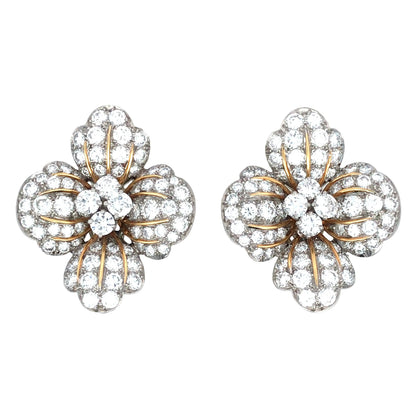 Bvlgari, Platinum 18K Gold Diamond Earrings Bvlgari