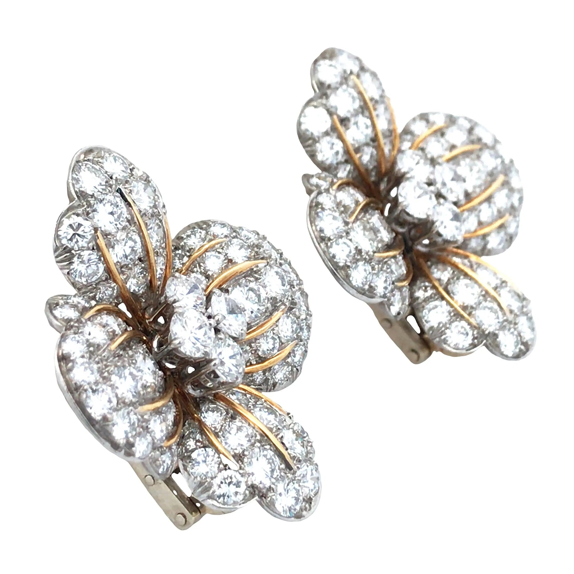 Bvlgari, Platinum 18K Gold Diamond Earrings Bvlgari