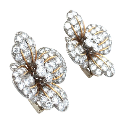 Bvlgari, Platinum 18K Gold Diamond Earrings Bvlgari