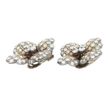 Bvlgari, Platinum 18K Gold Diamond Earrings Bvlgari