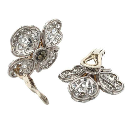 Bvlgari, Platinum 18K Gold Diamond Earrings Bvlgari