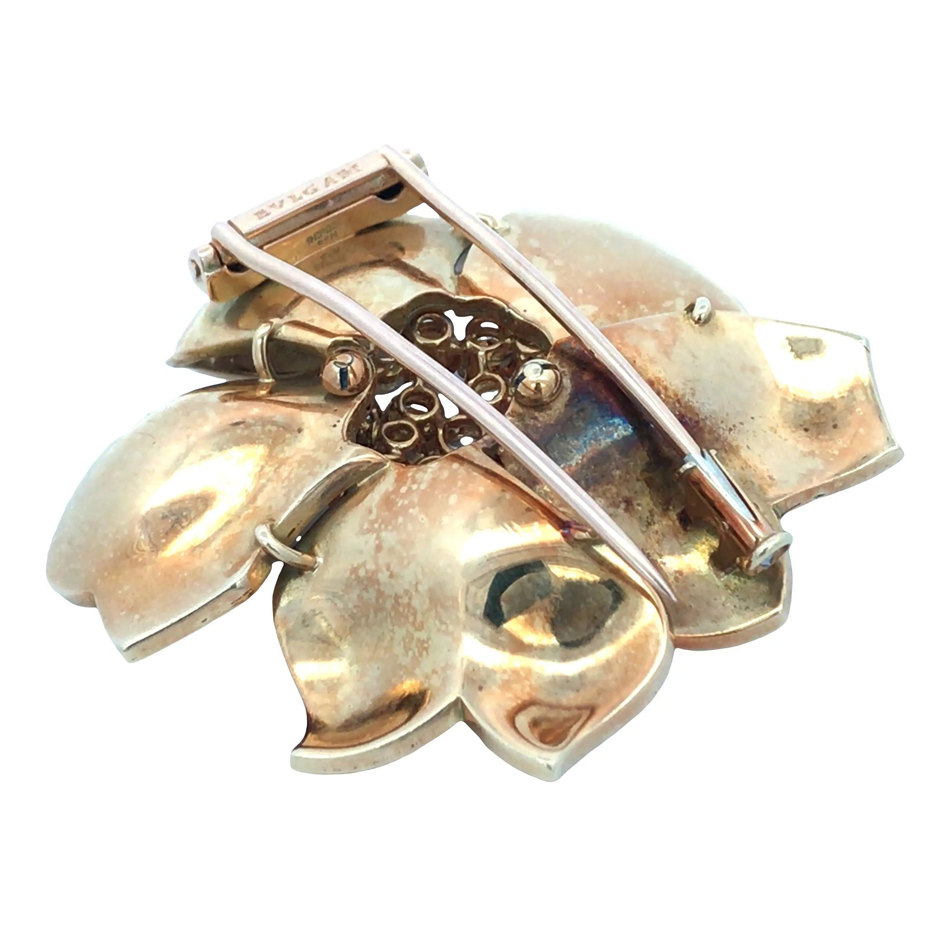 Buccellati, 18K Gold Enamel Flower Brooch Buccellati