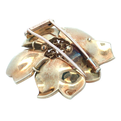 Buccellati, 18K Gold Enamel Flower Brooch Buccellati