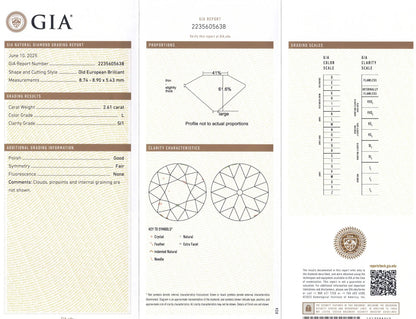 Silver-topped-Gold Natural Pearl Diamond Brooch, SSEF, GIA Lueur Jewelry