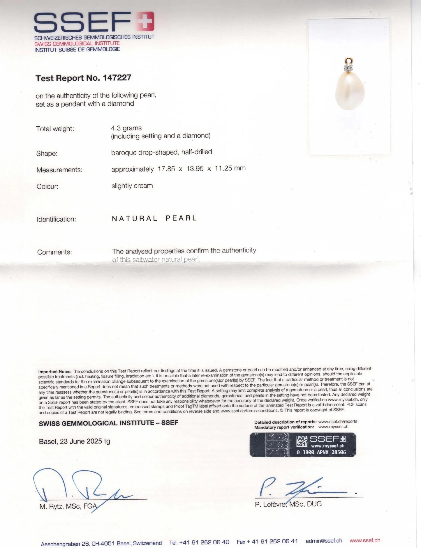 Silver-topped-Gold Natural Pearl Diamond Brooch, SSEF, GIA Lueur Jewelry