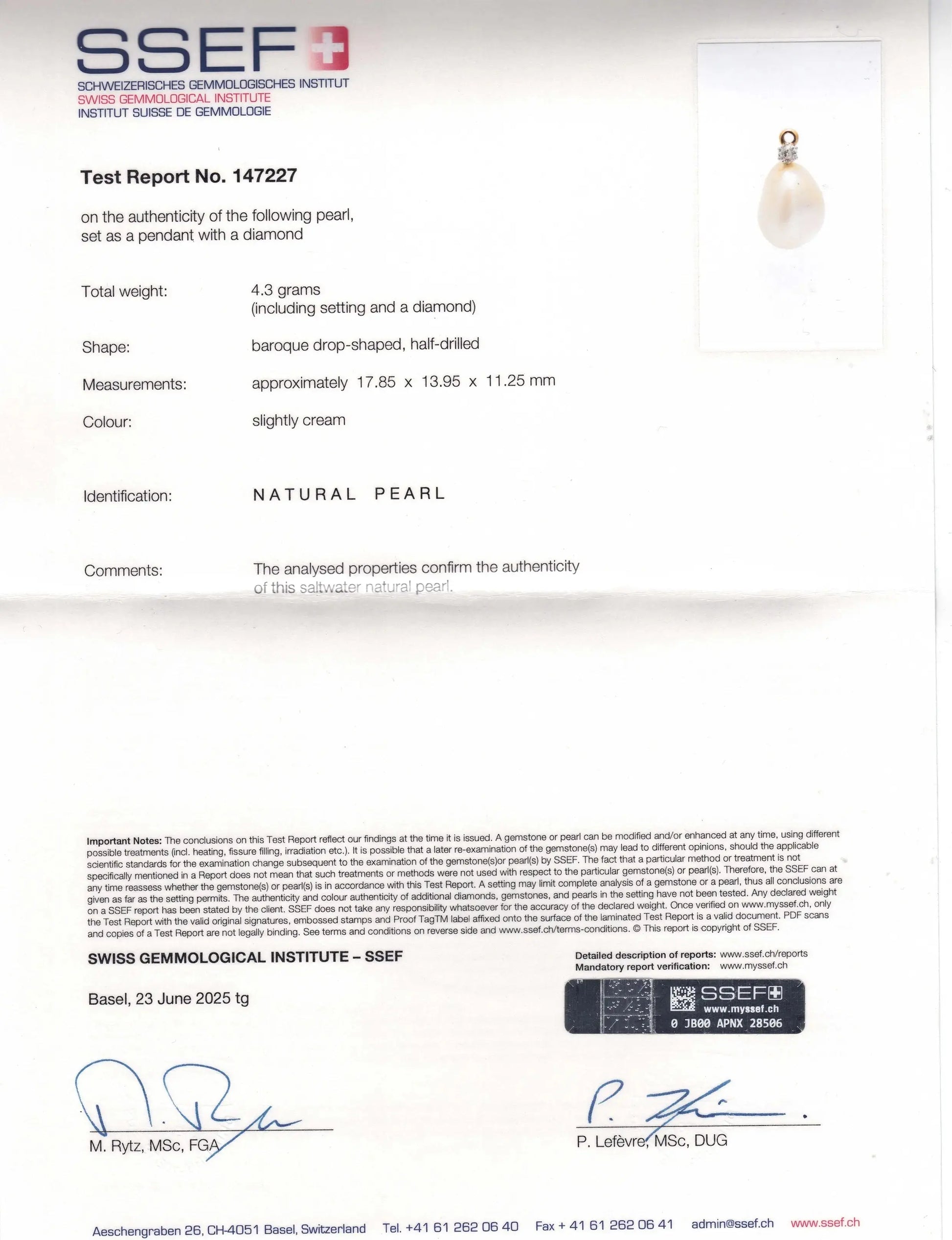 Silver-topped-Gold Natural Pearl Diamond Brooch, SSEF, GIA Lueur Jewelry