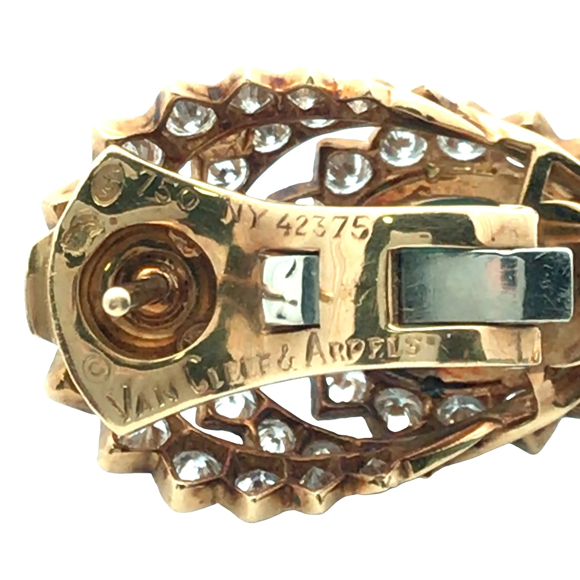 Van Cleef & Arpels, 18K Gold Turquoise Diamond Earrings VCA