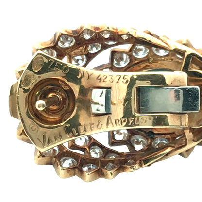 Van Cleef & Arpels, 18K Gold Turquoise Diamond Earrings VCA