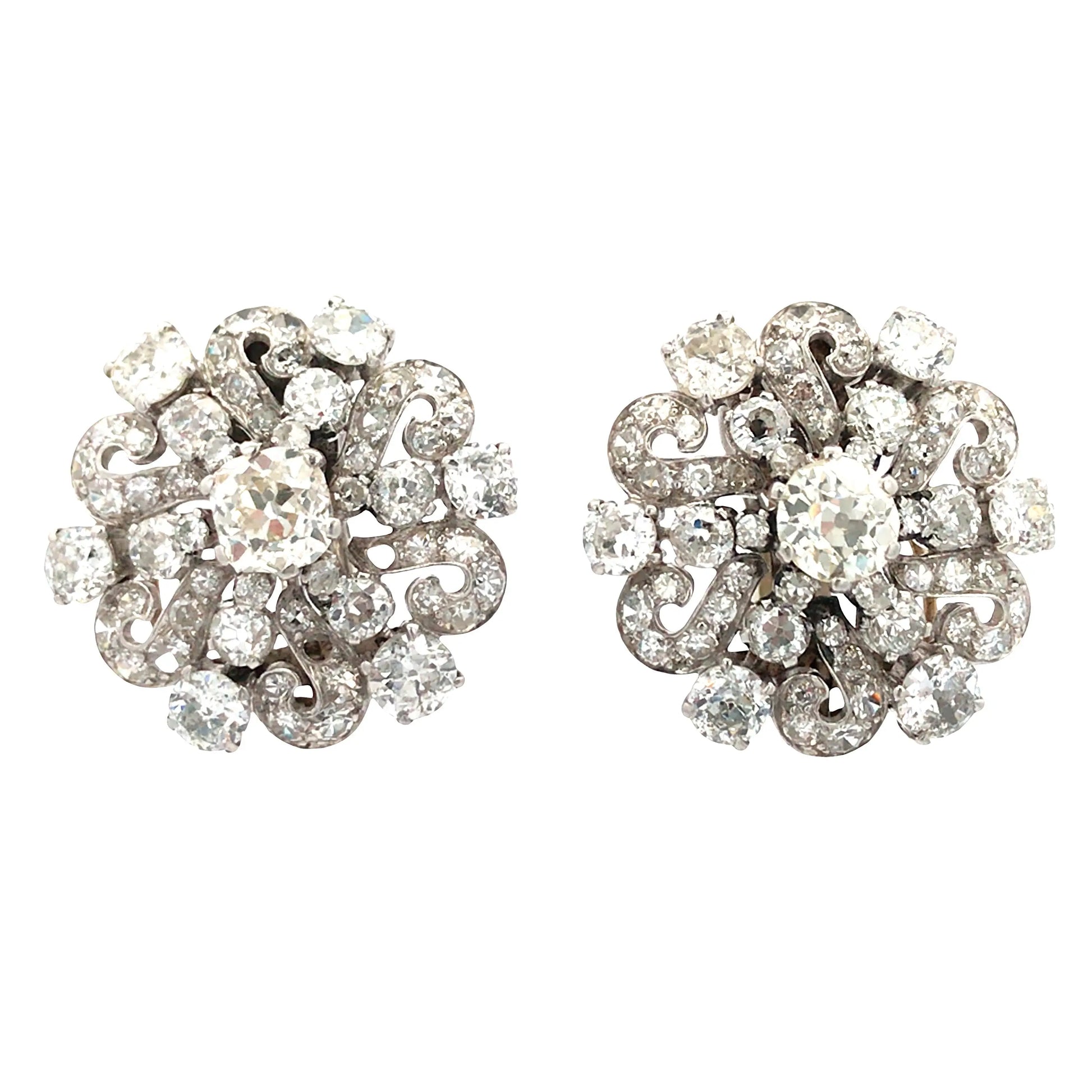 Platinum Diamond Earrings Lueur Jewelry