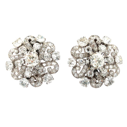 Platinum Diamond Earrings Lueur Jewelry