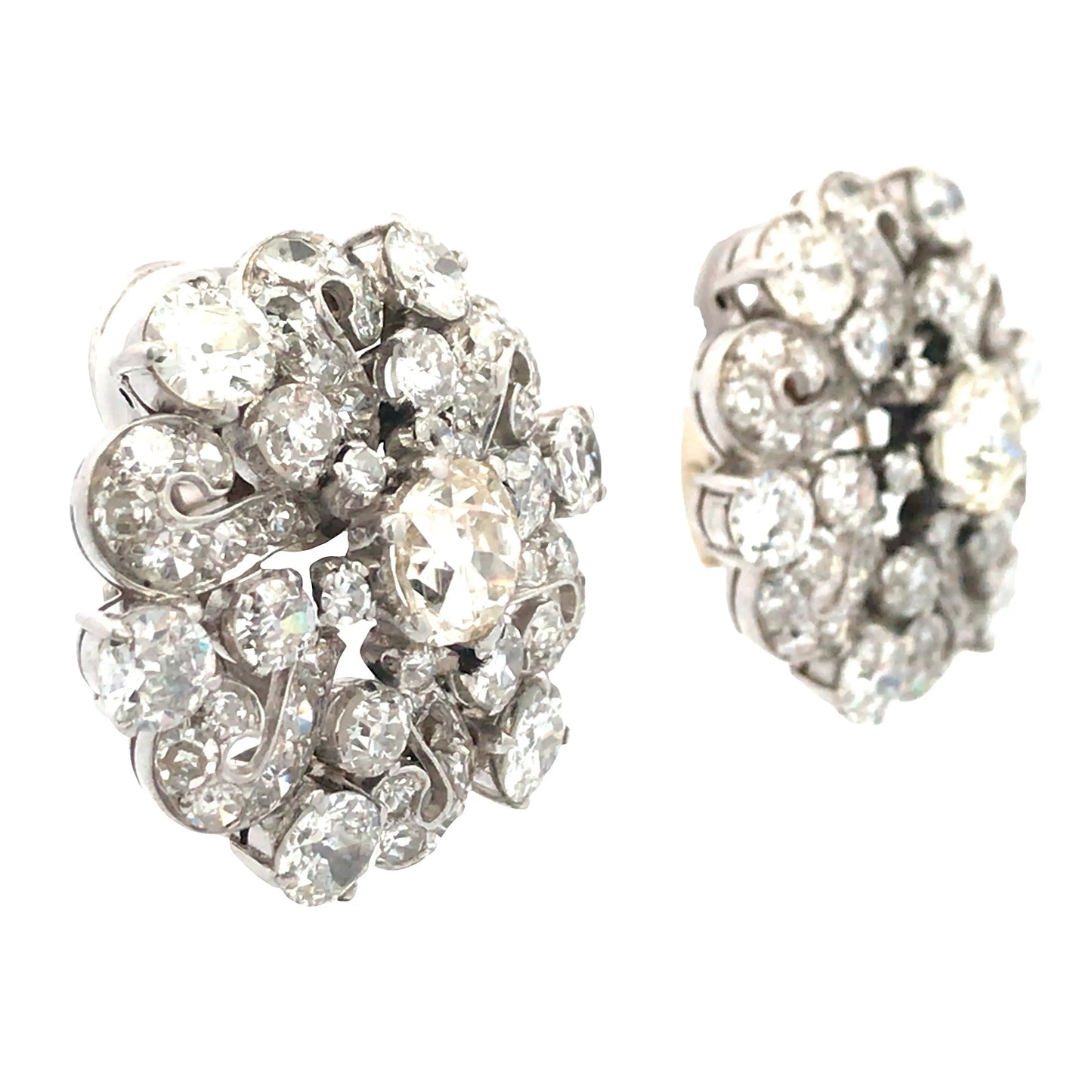 Platinum Diamond Earrings Lueur Jewelry