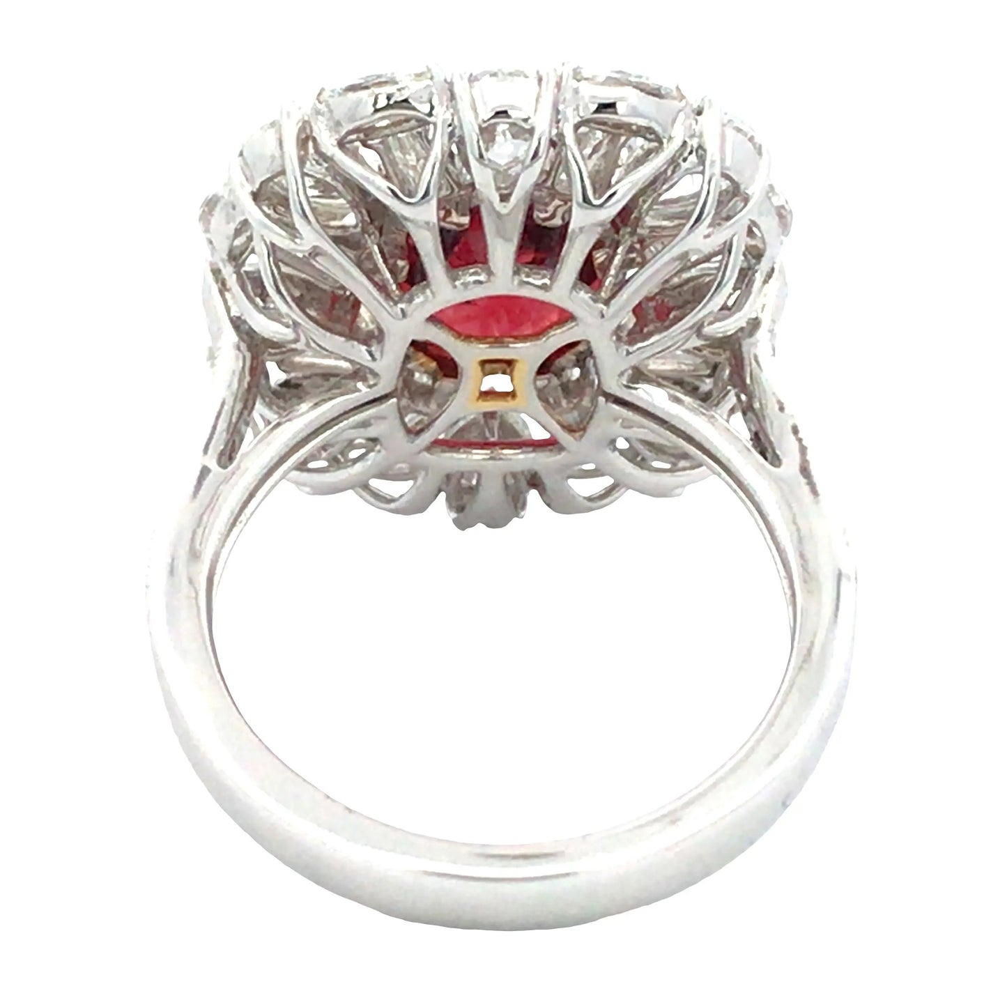 18K Gold Burma no-heat 5.1ct Spinel Diamond Ring, GIA Lueur Jewelry