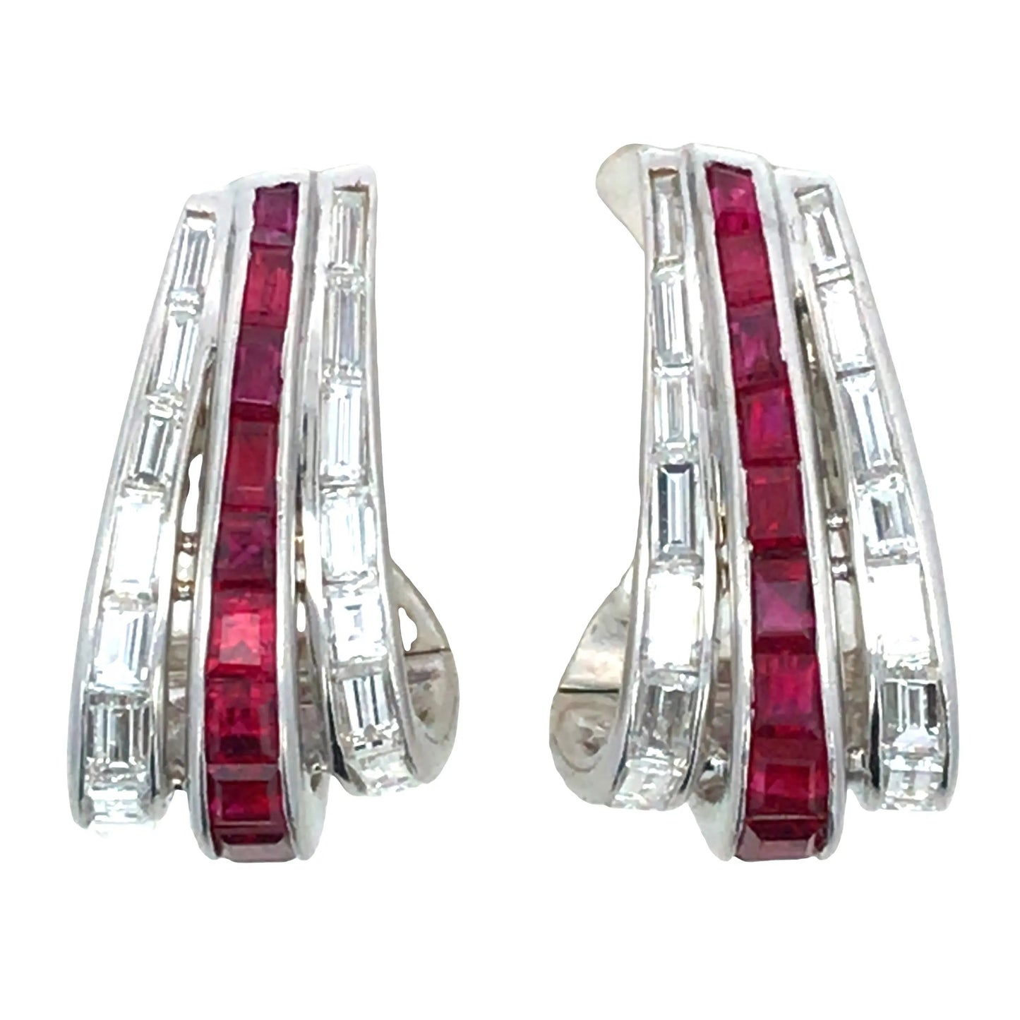 Oscar Heyman, Ruby Diamond Earrings Oscar Heyman