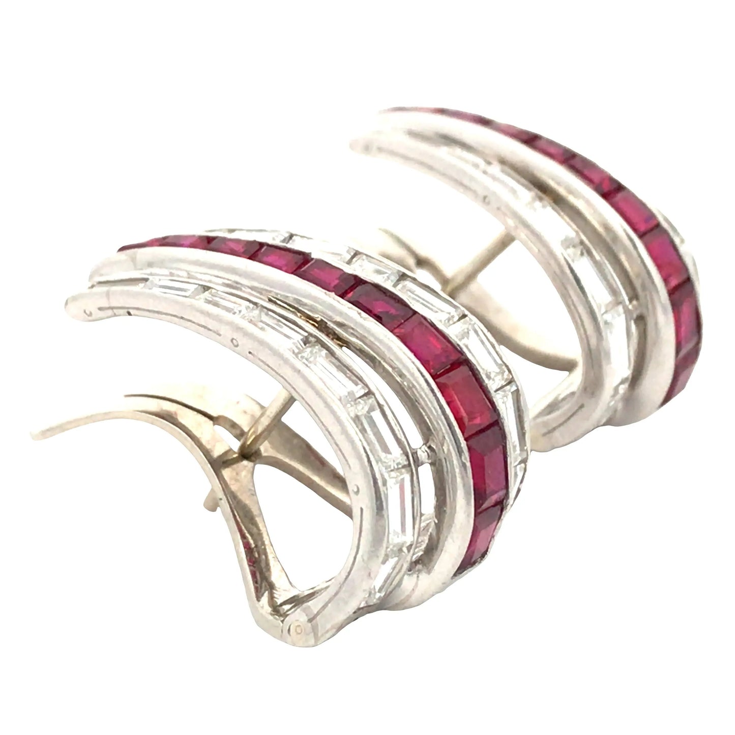 Oscar Heyman, Ruby Diamond Earrings Oscar Heyman
