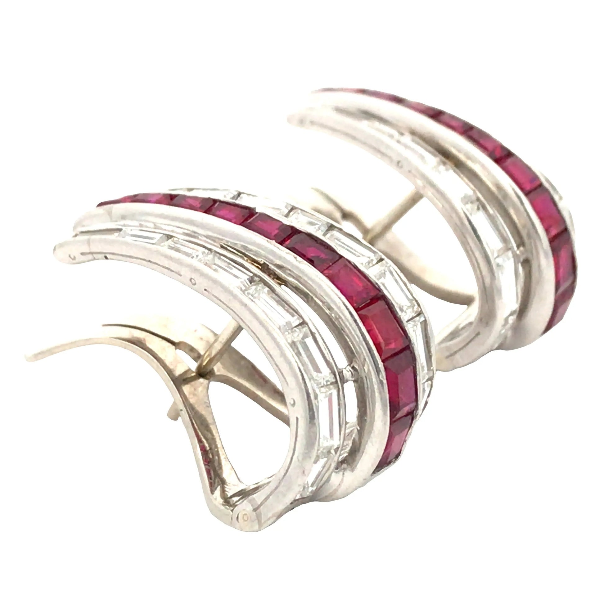 Oscar Heyman, Ruby Diamond Earrings Oscar Heyman