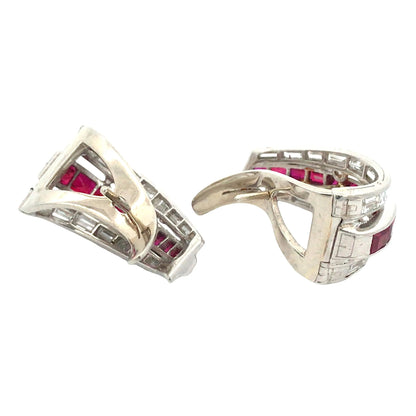 Oscar Heyman, Ruby Diamond Earrings Oscar Heyman