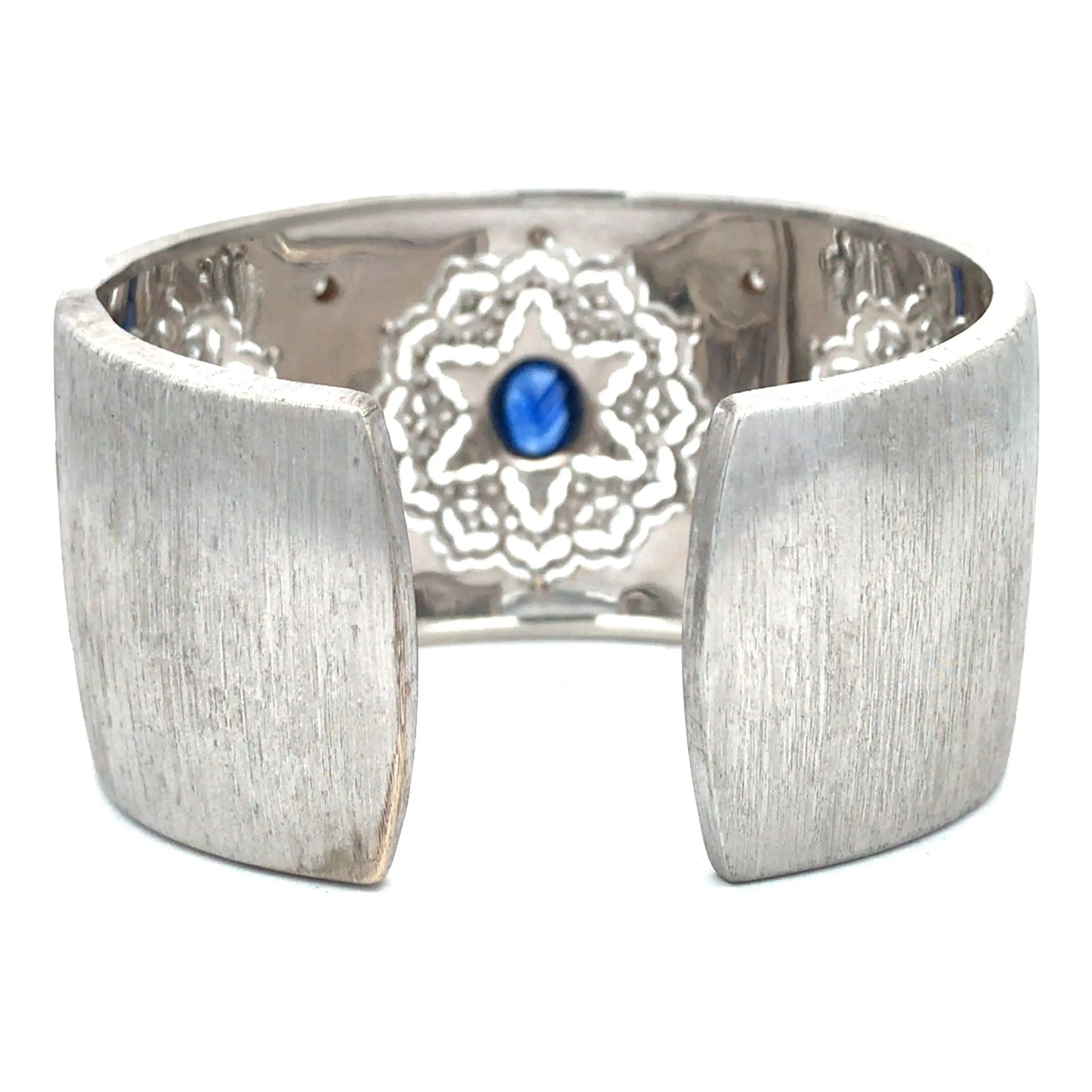 Buccellati, 18K Gold Sapphire Diamond Bangle Buccellati