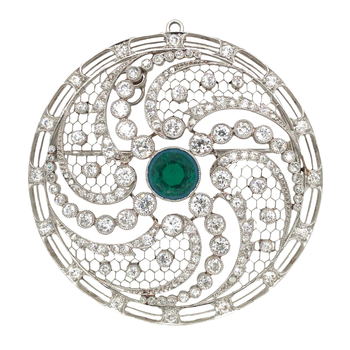 Platinum Diamond Brooch Lueur Jewelry